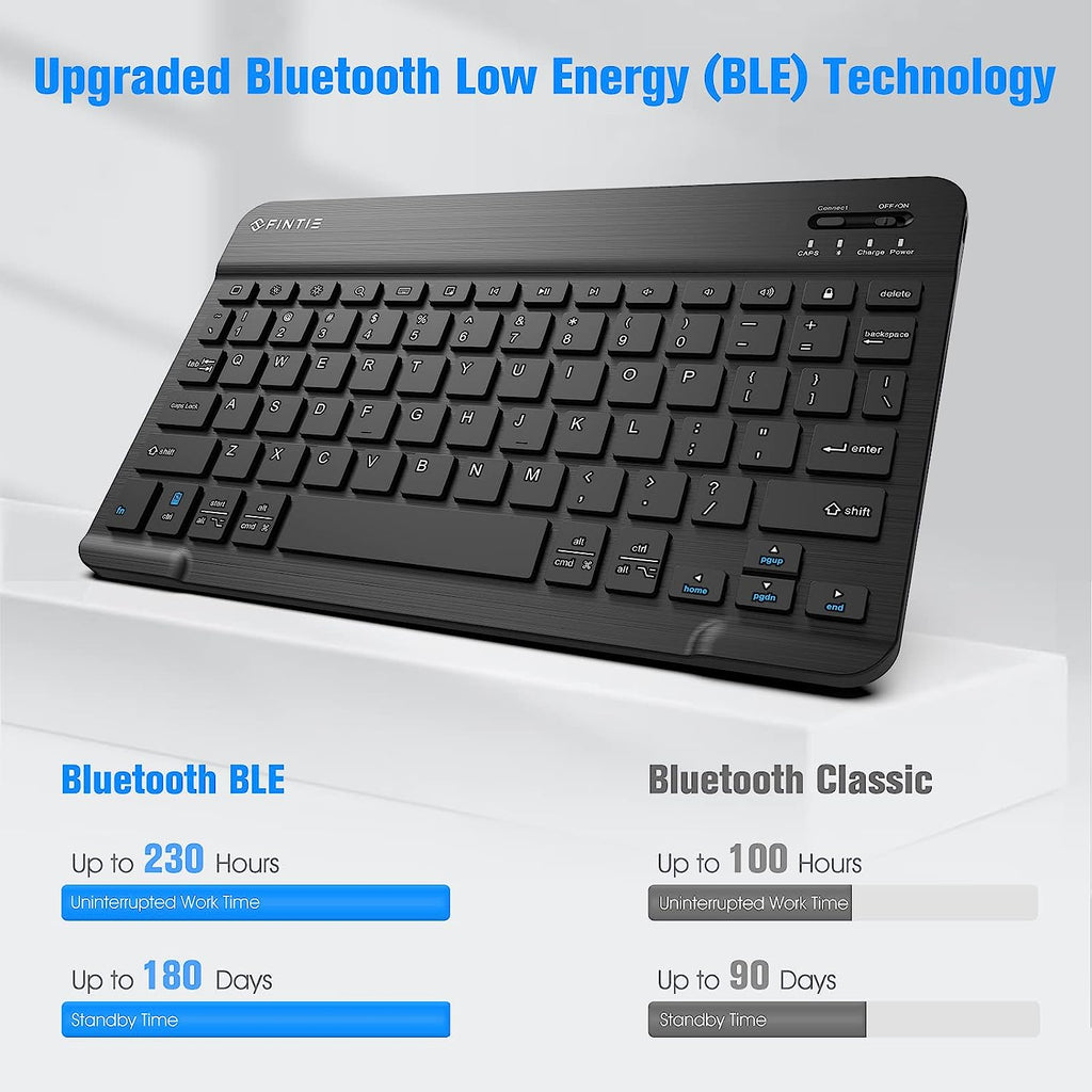 Keyboard Case for Samsung Galaxy Tab A7 10.4 Inch 2022/2020 Model (SM-T500/T503/T505/T507/T509), Slim Lightweight Stand Cover W/Magnetically Detachable Wireless Bluetooth Keyboard, Black